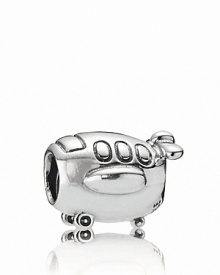 World travelers delight in a sterling silver airplane charm from PANDORA. World travelers delight in a sterling silver airplane charm from PANDORA.