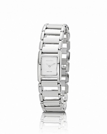 A stainless steel PANDORA watch in a feminine bracelet style, complete with signature black diamond crown. A stainless steel PANDORA watch in a feminine bracelet style, complete with signature black diamond crown.