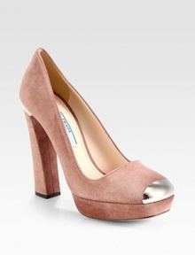 Suede platform design with hardware accents. Self-covered heel, 4¾ (120mm)Self-covered platform, 1 (25mm)Compares to a 3¾ heel (95mm)Suede and chrome upperLeather lining and solePadded insoleMade in ItalyOUR FIT MODEL RECOMMENDS ordering one half size up as this style runs small. Suede platform design with hardware accents. Self-covered heel, 4¾ (120mm)Self-covered platform, 1 (25mm)Compares to a 3¾ heel (95mm)Suede and chrome upperLeather lining and solePadded insoleMade in ItalyOUR FIT MODEL RECOMMENDS ordering one half size up as this style runs small.