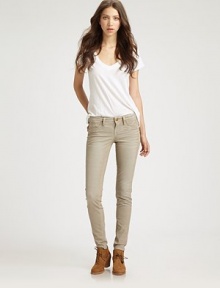 Weekend-ready skinnies with the stretchy fit you love and the soft corduroy finish you crave. THE FITMedium rise, about 7½Inseam, about 30THE DETAILSZip flyFive-pocket style70% cotton/27% polyester/3% spandexMachine washMade in USA of imported fabricModel shown is 5'11 (178cm) wearing US size 4. Weekend-ready skinnies with the stretchy fit you love and the soft corduroy finish you crave. THE FITMedium rise, about 7½Inseam, about 30THE DETAILSZip flyFive-pocket style70% cotton/27% polyester/3% spandexMachine washMade in USA of imported fabricModel shown is 5'11 (178cm) wearing US size 4.