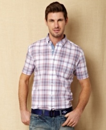 This plaid shirt from Nautica will have you set for summer in style. This plaid shirt from Nautica will have you set for summer in style.