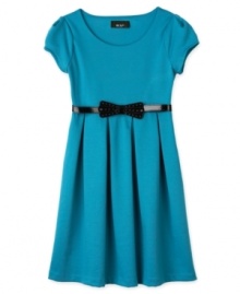 To put together a pretty look, she can start with this sweet and simple bow dress from BCX.