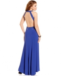 Don belle-of-the-ball style in this floor-sweeping gown that boasts intricate beading and a sexy, open-back design! From Morgan. Don belle-of-the-ball style in this floor-sweeping gown that boasts intricate beading and a sexy, open-back design! From Morgan.