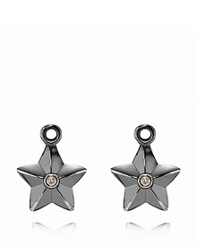 Sterling silver stars burst with brightness from bezel set-diamonds in 14K gold. These chic charms slip easily onto PANDORA french wire or hoop earrings. Sterling silver stars burst with brightness from bezel set-diamonds in 14K gold. These chic charms slip easily onto PANDORA french wire or hoop earrings.