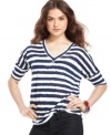 Tommy Girl paints a relaxed fit top in imperfect stripes -- and creates the perfect style for super chill days!