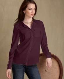 This menswear-inspired shirt is so versatile for fall, from Tommy Hilfiger. Pair it with jeans for the weekend, or tuck it into a pencil skirt for work. This menswear-inspired shirt is so versatile for fall, from Tommy Hilfiger. Pair it with jeans for the weekend, or tuck it into a pencil skirt for work.