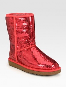 Conquer cold winter days in style with this short sequin-coated essential lined with warm shearling. Rubber heel, 1 (25mm)Sequin-covered upper with satin liningShearling liningRubber solePadded insoleImported Conquer cold winter days in style with this short sequin-coated essential lined with warm shearling. Rubber heel, 1 (25mm)Sequin-covered upper with satin liningShearling liningRubber solePadded insoleImported