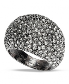 Perfect for a party! Add glitz and glamour to your outfit with Charter Club's dazzling dome-shaped ring. Embellished with sparkling crystals and glass accents, it's crafted in hematite tone mixed metal. Size 7. Perfect for a party! Add glitz and glamour to your outfit with Charter Club's dazzling dome-shaped ring. Embellished with sparkling crystals and glass accents, it's crafted in hematite tone mixed metal. Size 7.