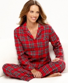 You'll feel right at home for the holidays with the cozy and cute prints on the Holiday Lane flannel pajamas by Charter Club. You'll feel right at home for the holidays with the cozy and cute prints on the Holiday Lane flannel pajamas by Charter Club.