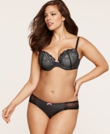 Black-tie style beings underneath. Parisa Fe's Geneva Lace Tuxedo full-busted demi bra features polka dot side-smoothing wings with boning at the sides and picot trim on the straps. Style #PT1034 Black-tie style beings underneath. Parisa Fe's Geneva Lace Tuxedo full-busted demi bra features polka dot side-smoothing wings with boning at the sides and picot trim on the straps. Style #PT1034