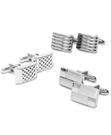 Make a lasting impression with these distinctive and elegantly designed cufflinks by Geoffrey Beene. Make a lasting impression with these distinctive and elegantly designed cufflinks by Geoffrey Beene.