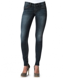 Rock a lean and polished look in Camden Rose: Silver Jeans' five-pocket, dark wash jeggings. Rock a lean and polished look in Camden Rose: Silver Jeans' five-pocket, dark wash jeggings.