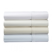 These cotton twill Charisma pillowcases are finished with tailored single pleat hem. Comes in an iconic pigment print Swiss Dot design that pairs back to Charisma Fashion bedding. Can also be found in a palette of four midtown colors. These cotton twill Charisma pillowcases are finished with tailored single pleat hem. Comes in an iconic pigment print Swiss Dot design that pairs back to Charisma Fashion bedding. Can also be found in a palette of four midtown colors.