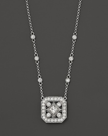 Brilliant diamonds in a 14K. white gold chain recall glamourous art deco style. Brilliant diamonds in a 14K. white gold chain recall glamourous art deco style.