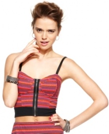 Play-up your audacious sense of style in a hot, crop bustier top from Material Girl! Play-up your audacious sense of style in a hot, crop bustier top from Material Girl!