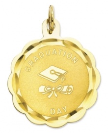 The perfect Graduation Day gift, this commemorative charm with its unique etched surface will make the perfect addition to his/her collection. Crafted in 14k gold. Chain not included. Approximate length: 1 inch. Approximate width: 2/5 inch. The perfect Graduation Day gift, this commemorative charm with its unique etched surface will make the perfect addition to his/her collection. Crafted in 14k gold. Chain not included. Approximate length: 1 inch. Approximate width: 2/5 inch.