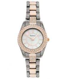 Style&co. lights up the dark with this lovely two-tone watch with shimmering accents. Style&co. lights up the dark with this lovely two-tone watch with shimmering accents.