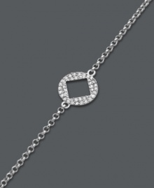 Perfect your look with playful shapes. Studio Silver's delicate style can be worn alone, or paired with other sweet designs for a trendy layered effect. Bracelet crafted in sterling silver features a cut-out square and crystal-accented circle. Approximate length: 7-1/2 inches. Perfect your look with playful shapes. Studio Silver's delicate style can be worn alone, or paired with other sweet designs for a trendy layered effect. Bracelet crafted in sterling silver features a cut-out square and crystal-accented circle. Approximate length: 7-1/2 inches.