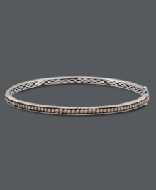Deliciously divine. Le Vian's sparkling bangle features sumptuous round-cut chocolate diamonds (1 ct. t.w.) set in polished 14k white gold. Bracelet features a hinge closure. Approximate length: 7-1/2 inches. Approximate diameter: 3-3/4 inches. Deliciously divine. Le Vian's sparkling bangle features sumptuous round-cut chocolate diamonds (1 ct. t.w.) set in polished 14k white gold. Bracelet features a hinge closure. Approximate length: 7-1/2 inches. Approximate diameter: 3-3/4 inches.
