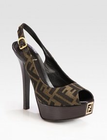 Timeless platform silhouette with a signature logo-print upper and adjustable slingback strap. Stacked heel, 5½ (140mm)Island platform, 1 (25mm)Compares to a 4½ heel (115mm)Logo-printed polyurethane upperLeather liningBuffed leather solePadded insoleMade in Italy Timeless platform silhouette with a signature logo-print upper and adjustable slingback strap. Stacked heel, 5½ (140mm)Island platform, 1 (25mm)Compares to a 4½ heel (115mm)Logo-printed polyurethane upperLeather liningBuffed leather solePadded insoleMade in Italy