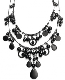 Lightweight and luxurious. Style&co.'s illusion necklace has an airy appeal, yet its elaborate beading makes it dressy enough to wear for a night on the town. Adorned with acrylic beads, it's crafted in hematite tone mixed metal. Approximate length: 16 inches + 2-inch extender. Lightweight and luxurious. Style&co.'s illusion necklace has an airy appeal, yet its elaborate beading makes it dressy enough to wear for a night on the town. Adorned with acrylic beads, it's crafted in hematite tone mixed metal. Approximate length: 16 inches + 2-inch extender.