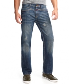 Stay in style with comfort in these relaxed fit Girbaud X-Edge jeans. Stay in style with comfort in these relaxed fit Girbaud X-Edge jeans.