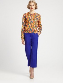 Soft, finespun cashmere, patterned with a colorful floral print.Crewneck with stitched V detailBanded cuffs and hemlineAbout 21 from shoulder to hemCashmereDry cleanImportedModel shown is 5'10 (177cm) wearing US size Small. Soft, finespun cashmere, patterned with a colorful floral print.Crewneck with stitched V detailBanded cuffs and hemlineAbout 21 from shoulder to hemCashmereDry cleanImportedModel shown is 5'10 (177cm) wearing US size Small.