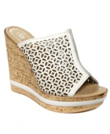 The intricate suede upper on White Mountain's Kitty sandals takes these breezy platforms to the next level of warm-weather sophistication. The intricate suede upper on White Mountain's Kitty sandals takes these breezy platforms to the next level of warm-weather sophistication.