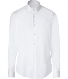 Sleek and sophisticated, Baldessarinis stretch cotton shirt is a chic staple perfect for setting the foundations of sharply tailored looks - Classic collar, long sleeves, buttoned cuffs, button-down front, shirttail hemline - Contemporary slim straight fit - Wear with knits and favorite jeans, or with elegant silk ties and slim cut suits Sleek and sophisticated, Baldessarinis stretch cotton shirt is a chic staple perfect for setting the foundations of sharply tailored looks - Classic collar, long sleeves, buttoned cuffs, button-down front, shirttail hemline - Contemporary slim straight fit - Wear with knits and favorite jeans, or with elegant silk ties and slim cut suits