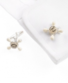 Turn on the polish. These novelty enamel cufflinks from Kenneth Cole will turn heads from the boardroom to the break room. Turn on the polish. These novelty enamel cufflinks from Kenneth Cole will turn heads from the boardroom to the break room.