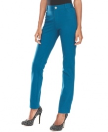 Designed in the richest hue, these petite straight leg pants from INC master refined, trend-right style. Designed in the richest hue, these petite straight leg pants from INC master refined, trend-right style.