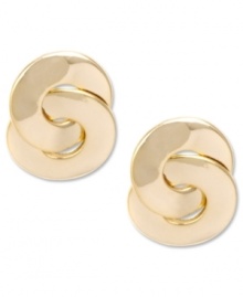 Style that goes on and on and on. These small eternity earrings by Jones New York are crafted from gold tone mixed metal. Approximate drop: 1/2 inch. Style that goes on and on and on. These small eternity earrings by Jones New York are crafted from gold tone mixed metal. Approximate drop: 1/2 inch.