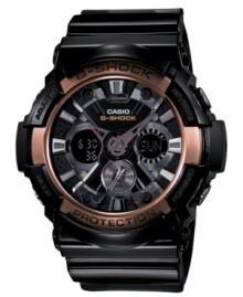 A shock to the system: this G-Shock analog-digital watch pairs functionality with rosy-colored fashion. A shock to the system: this G-Shock analog-digital watch pairs functionality with rosy-colored fashion.