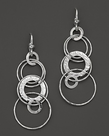 Hammered sterling silver hoops band together to form a stunning statement earring from Ippolita. Hammered sterling silver hoops band together to form a stunning statement earring from Ippolita.