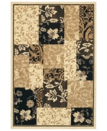 Sweeping images of leaves and flowers are mixed with black and beige block patterns on this modern rug from Karastan. Woven from pure New Zealand wool, this distinctive piece makes its high-fashion mark in nearly any decor from casual to contemporary. Sweeping images of leaves and flowers are mixed with black and beige block patterns on this modern rug from Karastan. Woven from pure New Zealand wool, this distinctive piece makes its high-fashion mark in nearly any decor from casual to contemporary.