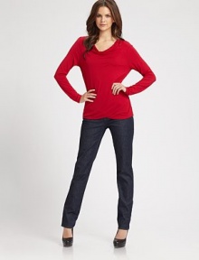 Festively designed with long sleeves for cozy comfort. V-neckLong sleevesPull-on styleAbout 24 from shoulder to hem96% modal/4% elastaneHand washImported Model shown is 5'9½ (176cm) wearing US size Small. Festively designed with long sleeves for cozy comfort. V-neckLong sleevesPull-on styleAbout 24 from shoulder to hem96% modal/4% elastaneHand washImported Model shown is 5'9½ (176cm) wearing US size Small.