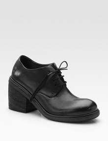 Classically chic-- a chunky heel enhances this traditional leather look. Stacked heel, 3 (75mm) Covered platform, ½ (15mm) Compares to 2½ heel (65mm) Leather upper Leather lining and sole Made in ItalyOUR FIT MODEL RECOMMENDS ordering one half size up as this style runs small. Classically chic-- a chunky heel enhances this traditional leather look. Stacked heel, 3 (75mm) Covered platform, ½ (15mm) Compares to 2½ heel (65mm) Leather upper Leather lining and sole Made in ItalyOUR FIT MODEL RECOMMENDS ordering one half size up as this style runs small.