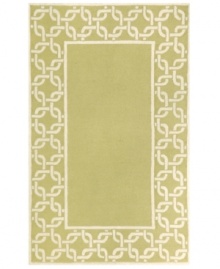 A traditional graphic set in a creamy, muted sage background makes this Promenade area rug the perfect update indoors or out. UV stabilized to minimize fading, the fashion-forward, durable, easy-to-clean rug is sure to put a little pop of color wherever placed. A traditional graphic set in a creamy, muted sage background makes this Promenade area rug the perfect update indoors or out. UV stabilized to minimize fading, the fashion-forward, durable, easy-to-clean rug is sure to put a little pop of color wherever placed.