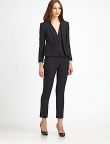 This cropped, skinny-fit style is banded with crisp, slimming pinstripes.Self waistbandZip fly with hook-and-bar closureInseam, about 28Viscose/wool/elastaneDry cleanImportedModel shown is 5'11 (180cm) wearing US size 2. This cropped, skinny-fit style is banded with crisp, slimming pinstripes.Self waistbandZip fly with hook-and-bar closureInseam, about 28Viscose/wool/elastaneDry cleanImportedModel shown is 5'11 (180cm) wearing US size 2.