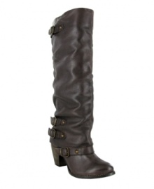 Modern-day cowgirl. The Eelia boots by Mia take a classic Western silhouette and bring it up to speed with the illusion of a deep folded and ruched cuff. Modern-day cowgirl. The Eelia boots by Mia take a classic Western silhouette and bring it up to speed with the illusion of a deep folded and ruched cuff.