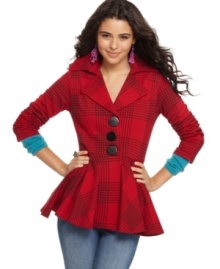 Great Scot: LA Kitty's highlands-plaid peplum jacket adds a flirty, feminine touch to any outfit! Great Scot: LA Kitty's highlands-plaid peplum jacket adds a flirty, feminine touch to any outfit!