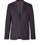 Understatedly modern with its muted violet hue, Marc by Marc Jacobs cotton twill blazer is a cool way to spice up your classic tailored looks - Notched collar, long sleeves, buttoned cuffs, double buttoned front, chest and flap pockets, back vent - Modern slim fit - Wear with tailored trousers, a button-down and lace-ups