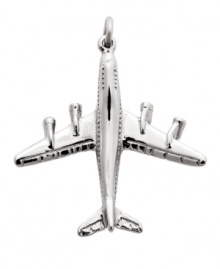 The perfect gift for your favorite jet-setter. Rembrandt's intricate airplane charm is crafted from sterling silver and will make the perfect addition to her favorite charm bracelet or necklace. Approximate drop: 1-1/4 inches. The perfect gift for your favorite jet-setter. Rembrandt's intricate airplane charm is crafted from sterling silver and will make the perfect addition to her favorite charm bracelet or necklace. Approximate drop: 1-1/4 inches.
