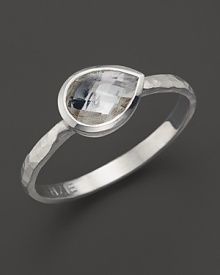 Faceted white topaz sparkles in this hammered sterling silver ring from Anzie. Perfect for stacking. Faceted white topaz sparkles in this hammered sterling silver ring from Anzie. Perfect for stacking.