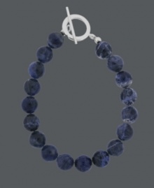 Capture all the shades of blue in one bold bracelet. Avalonia Road bracelet features round sodalite beads (10 mm) with a sterling silver toggle clasp. Approximate length: 7-1/2 inches. Capture all the shades of blue in one bold bracelet. Avalonia Road bracelet features round sodalite beads (10 mm) with a sterling silver toggle clasp. Approximate length: 7-1/2 inches.