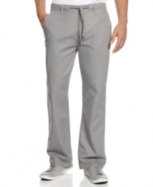Relax in the laid-back comfort of these linen-blend pants from Sean John. Relax in the laid-back comfort of these linen-blend pants from Sean John.