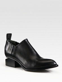 An inverted heel adds contemporary edge to this leather oxford-inspired silhouette with comfortable elastic gores. Stacked heel with metal insert, 1½ (40mm)Leather upper with elastic goresLeather liningRubber solePadded insoleImported An inverted heel adds contemporary edge to this leather oxford-inspired silhouette with comfortable elastic gores. Stacked heel with metal insert, 1½ (40mm)Leather upper with elastic goresLeather liningRubber solePadded insoleImported
