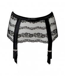 Ultra-luxe black lace suspender - Heat up the boudoir in this sexy black lace suspender from Chantal Thomass - Vintage-inspired high-waist fit with feminine floral lace and bow detail at waist - Pair with sheer back-seam stockings and stilettos Ultra-luxe black lace suspender - Heat up the boudoir in this sexy black lace suspender from Chantal Thomass - Vintage-inspired high-waist fit with feminine floral lace and bow detail at waist - Pair with sheer back-seam stockings and stilettos