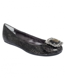 Put some dramatic jewels in your life. Adrienne Vittadini's Vida flats feature a sparkling jewel detail across the toe. Put some dramatic jewels in your life. Adrienne Vittadini's Vida flats feature a sparkling jewel detail across the toe.