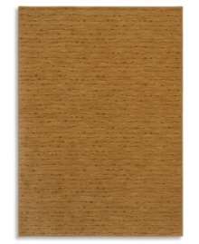 This soft, texturally interesting area rug from Karastan adorns your floor with an organic stripe pattern that suggests the look of beads strung across a curry-orange field. Ideal for any decor, made from 100% premium worsted 2-ply wool for a soft hand and long-lasting wear. This soft, texturally interesting area rug from Karastan adorns your floor with an organic stripe pattern that suggests the look of beads strung across a curry-orange field. Ideal for any decor, made from 100% premium worsted 2-ply wool for a soft hand and long-lasting wear.